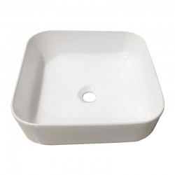 385x385x140mm Bathroom Square Above Counter White Ceramic Wash Basin
